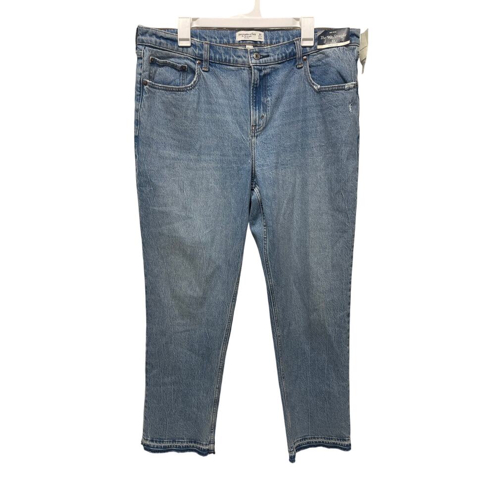 Abercrombie & Fitch Women's the 90's straight mid rise curve love jeans 33 NWT
